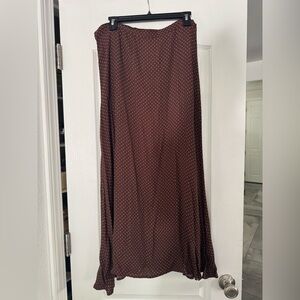 Reformation Brown Polka Dot A-Line Skirt